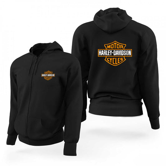 Harley Davidson Cycles Siyah Fermuarlı Limited Edition Kapşonlu Sweatshirt