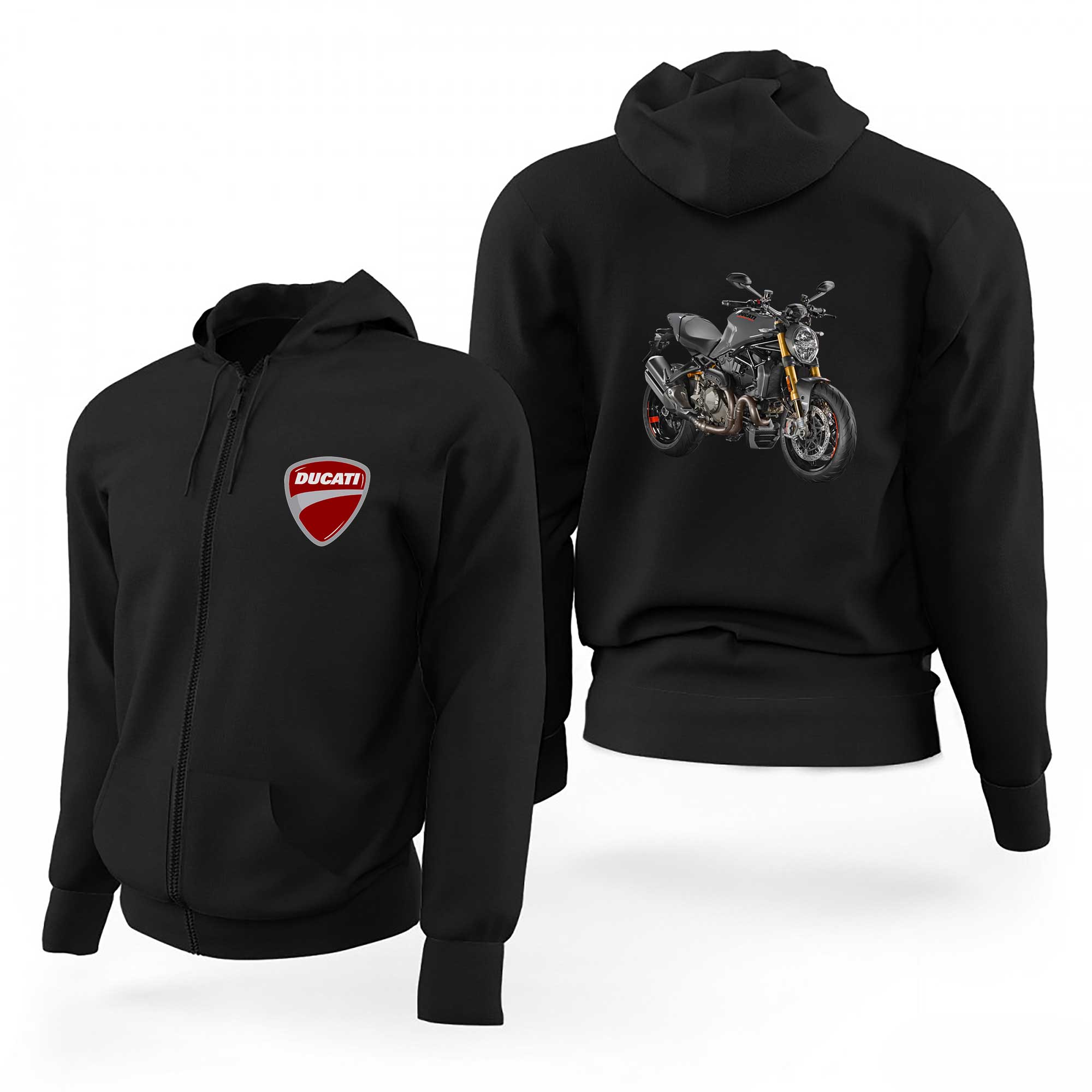 Ducati Multistrada 1200 Siyah Fermuarlı Limited Edition Kapşonlu Sweatshirt