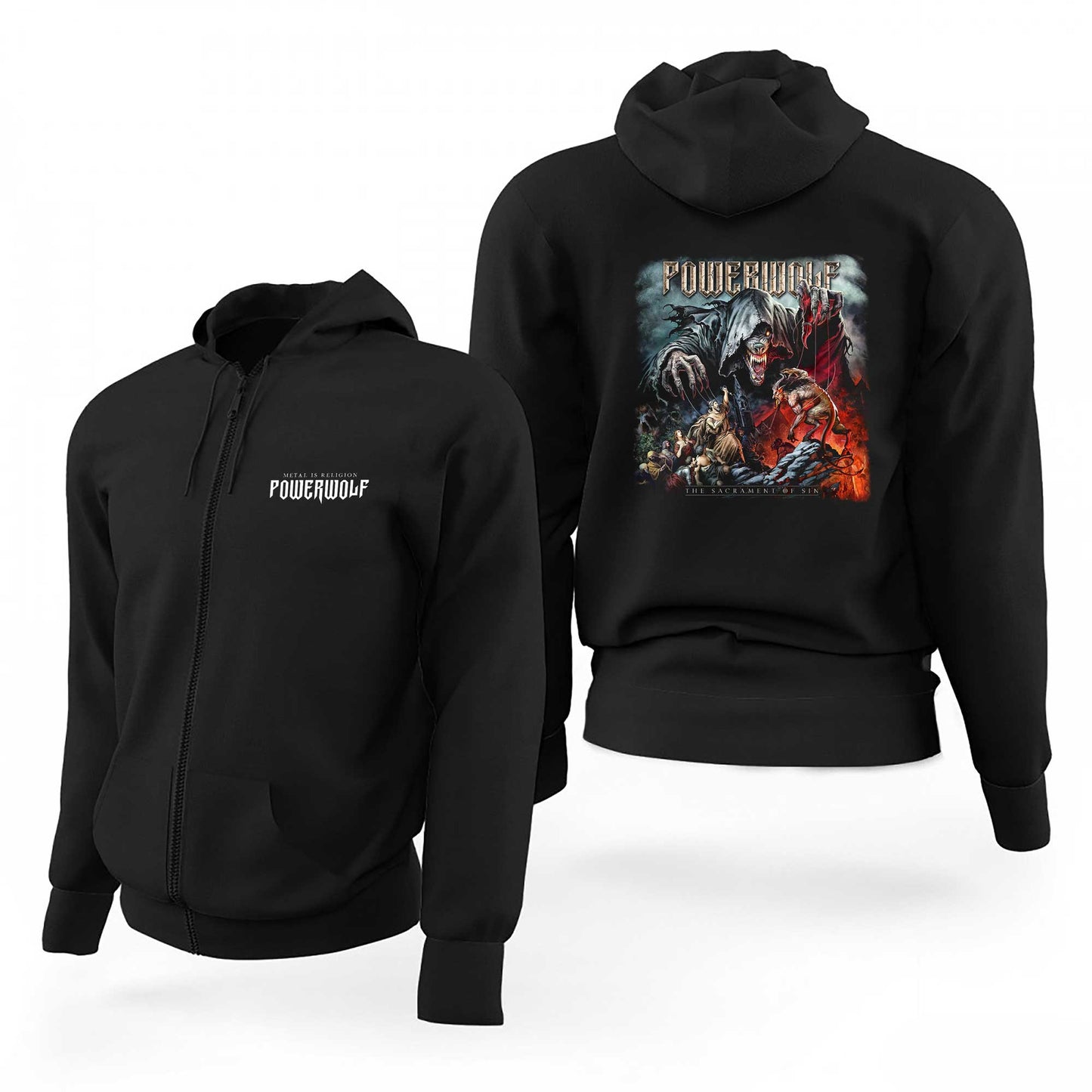 Powerwolf The Sacrament of Sin Siyah Fermuarlı Limited Edition Kapşonlu Sweatshirt