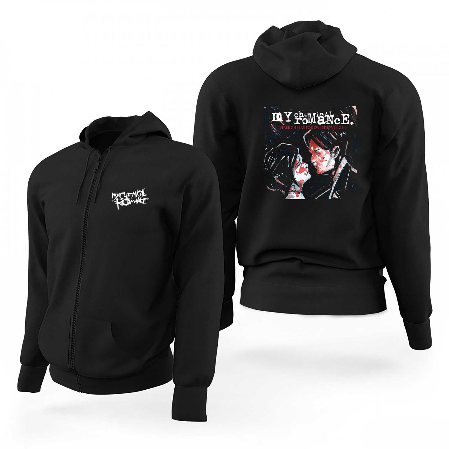 My Chemical Romance Three Cheers for Sweet Revenge Siyah Fermuarlı Limited Edition Kapşonlu Sweatshirt