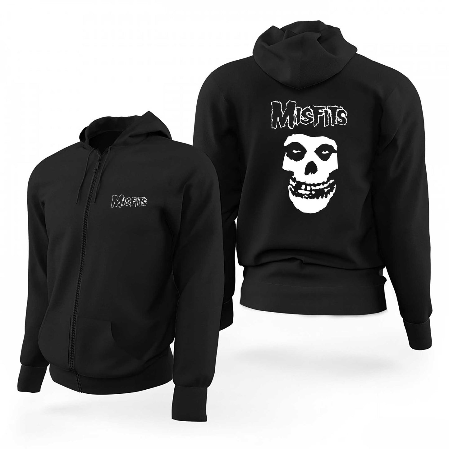 Misfits Logo Siyah Fermuarlı Limited Edition Kapşonlu Sweatshirt