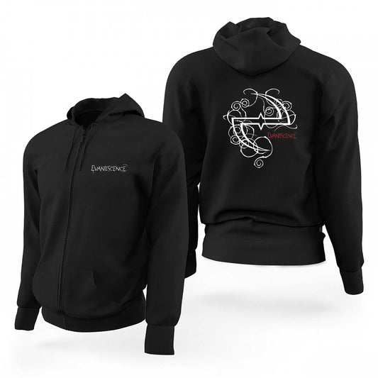 Evanescence Logo Siyah Fermuarlı Limited Edition Kapşonlu Sweatshirt