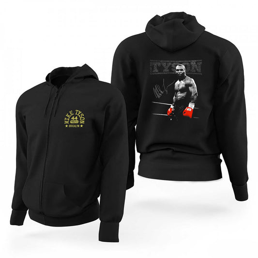 Mike Tyson Siyah Fermuarlı Limited Edition Kapşonlu Sweatshirt