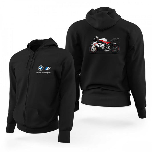 BMW S1000RR Red Siyah Fermuarlı Limited Edition Kapşonlu Sweatshirt