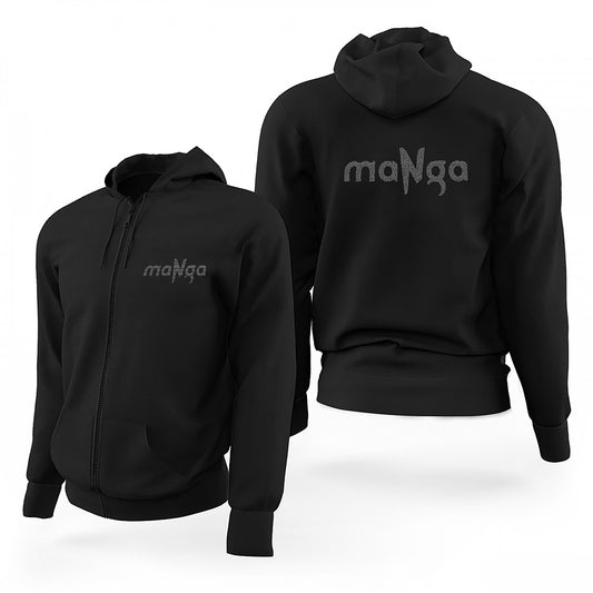 Manga Bir Kadın Çizeceksin Siyah Fermuarlı Limited Edition Kapşonlu Sweatshirt