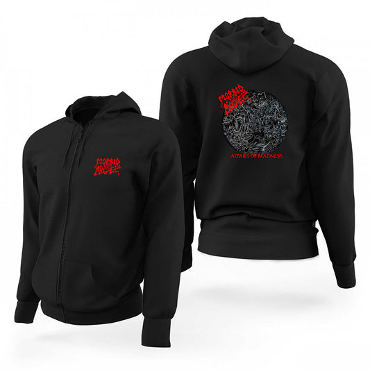 Morbid Angel Altars of Madness Siyah Fermuarlı Limited Edition Kapşonlu Sweatshirt