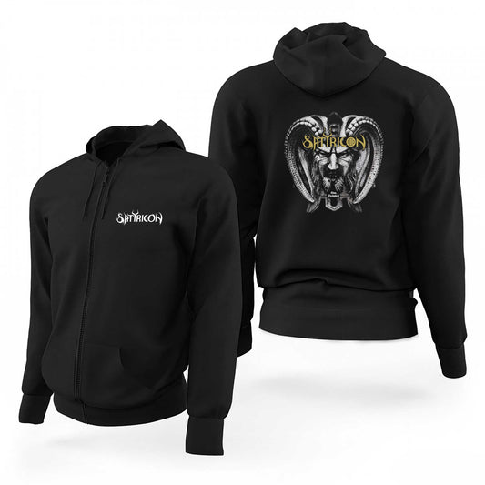 Satyricon Siyah Fermuarlı Limited Edition Kapşonlu Sweatshirt