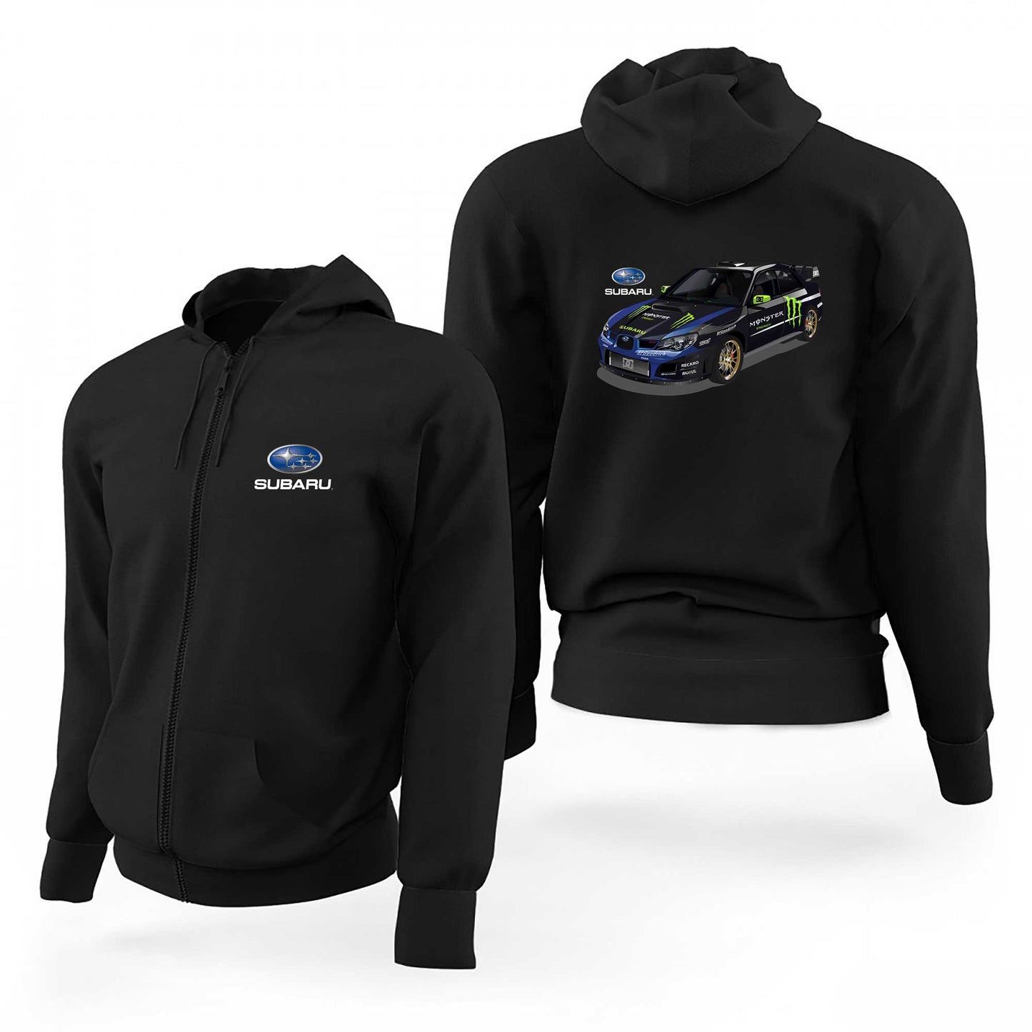 Subaru Monster Siyah Fermuarlı Limited Edition Kapşonlu Sweatshirt