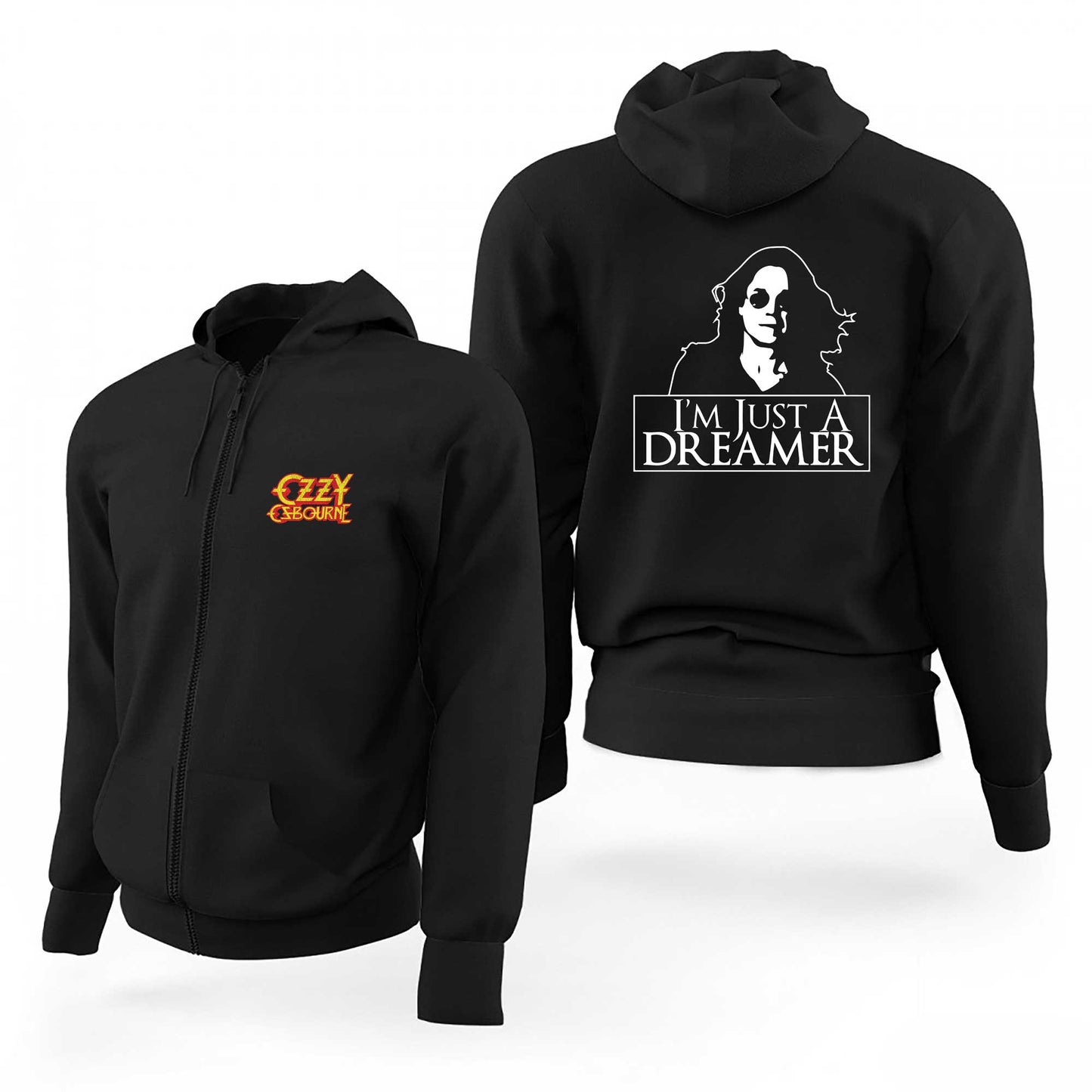 Ozzy Osbourne Im Just A Dreamer Siyah Fermuarlı Limited Edition Kapşonlu Sweatshirt