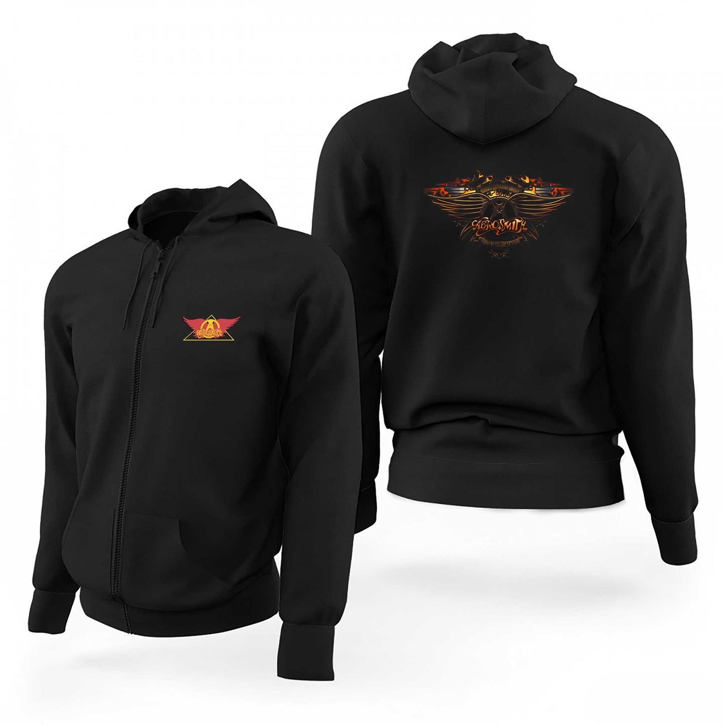 Aerosmith Force One Siyah Fermuarlı Limited Edition Kapşonlu Sweatshirt