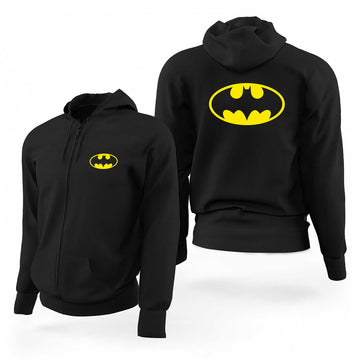 Batman Logo Siyah Fermuarlı Limited Edition Kapşonlu Sweatshirt