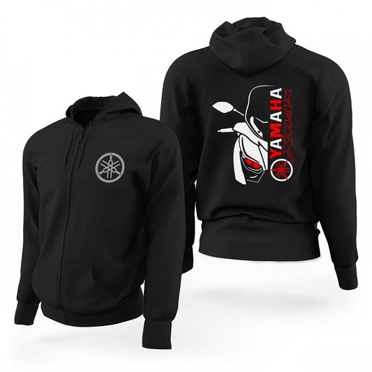 Yamaha Xmax Face Siyah Fermuarlı Limited Edition Kapşonlu Sweatshirt