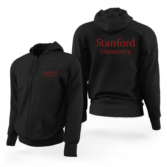 Stanford University Red Siyah Fermuarlı Limited Edition Kapşonlu Sweatshirt