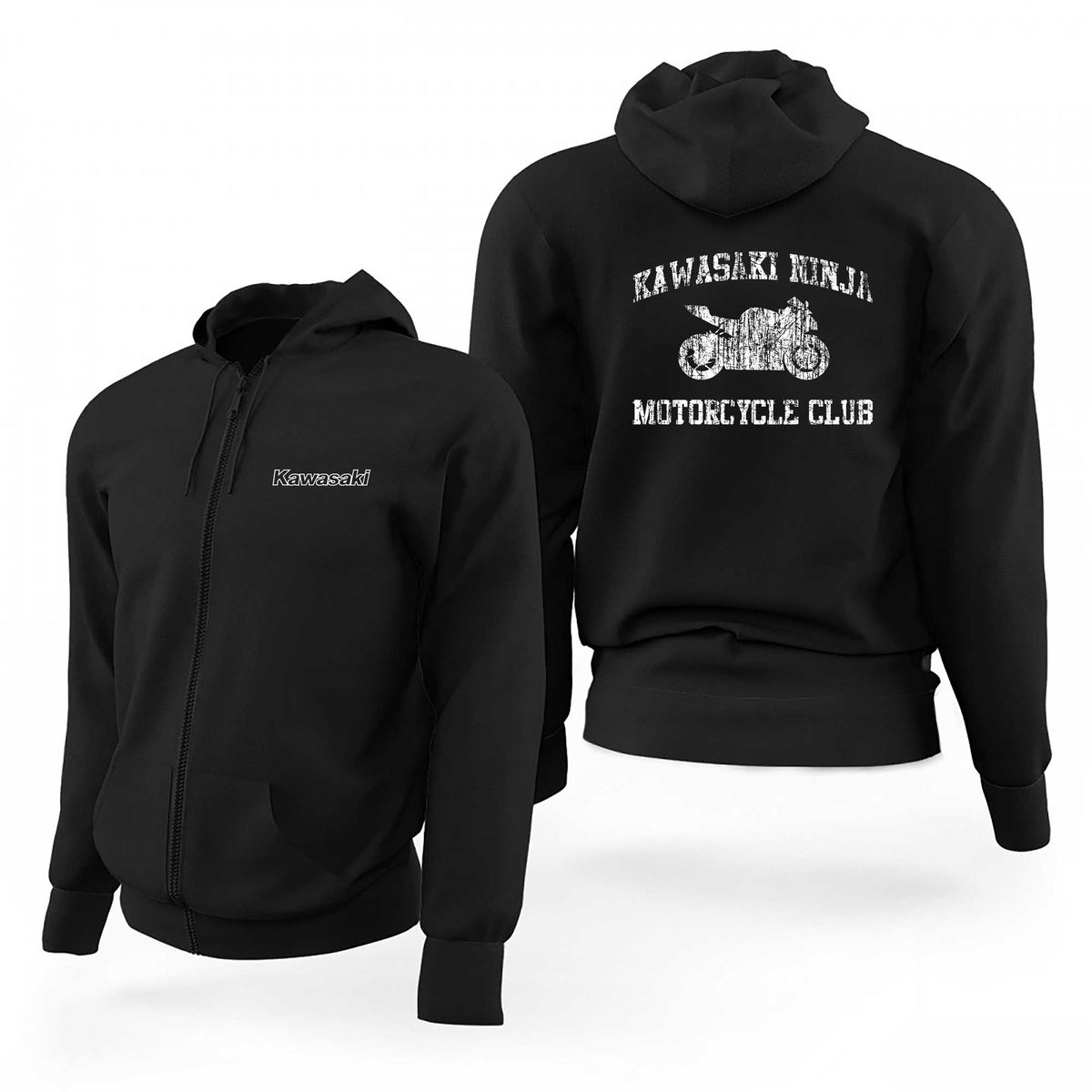Kawasaki Ninja Club Siyah Fermuarlı Limited Edition Kapşonlu Sweatshirt