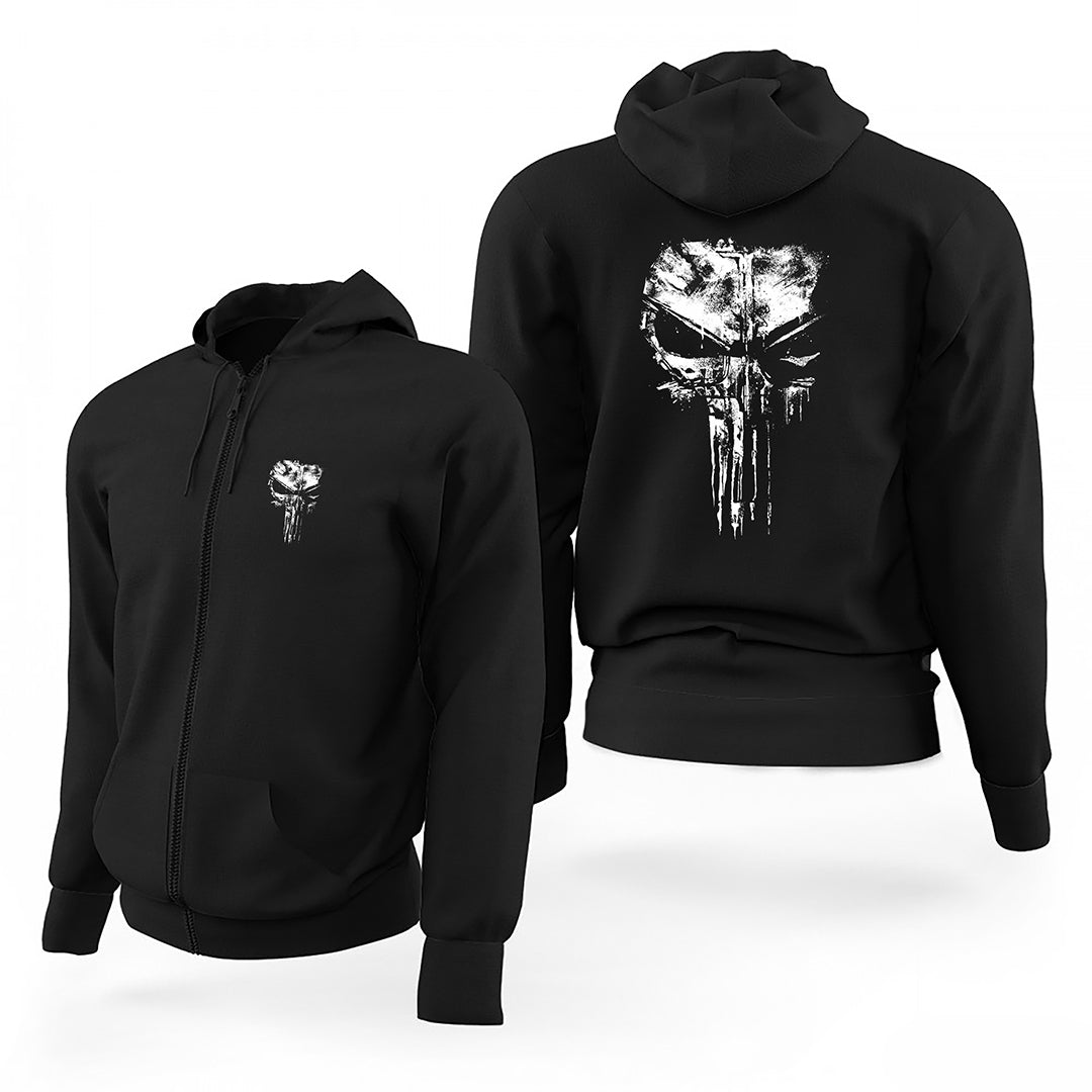 Punisher Space Siyah Fermuarlı Limited Edition Kapşonlu Sweatshirt