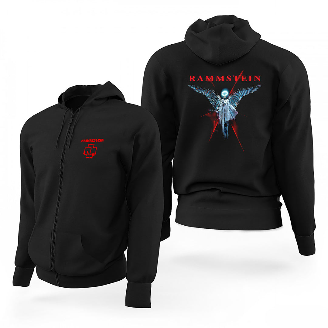 Rammstein Angel Siyah Fermuarlı Limited Edition Kapşonlu Sweatshirt