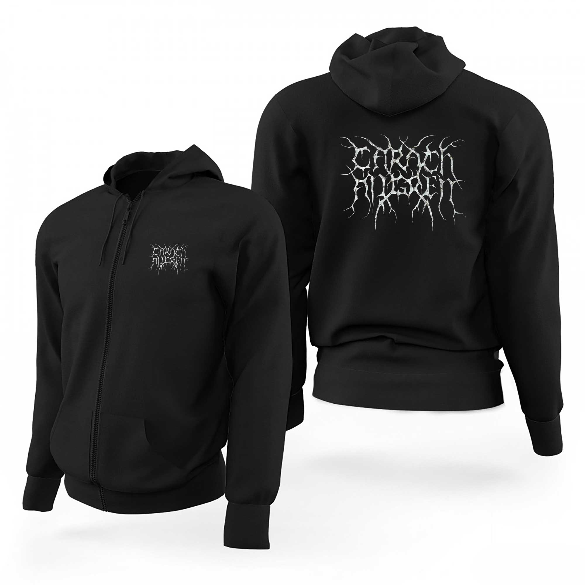 Carach Angren Logo Siyah Fermuarlı Limited Edition Kapşonlu Sweatshirt