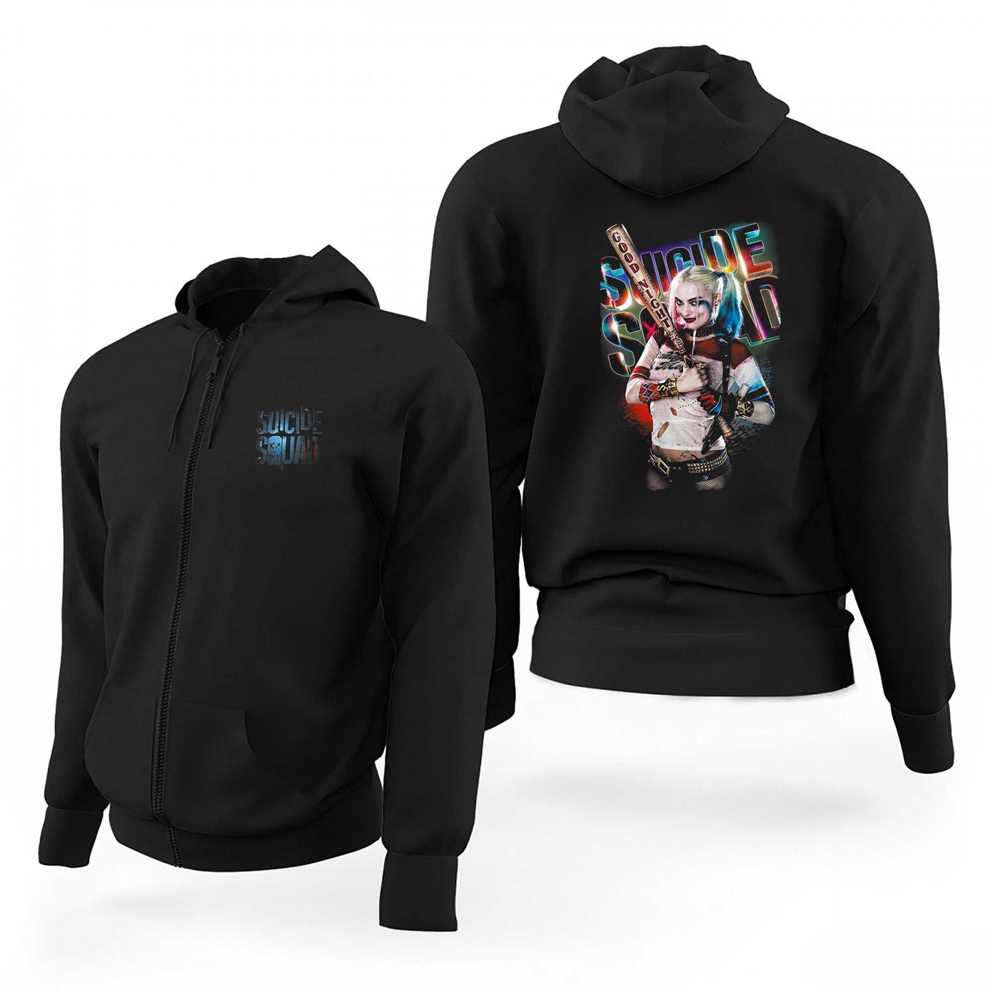 Suicide Squad Harley Quinn Good Night Siyah Fermuarlı Limited Edition Kapşonlu Sweatshirt