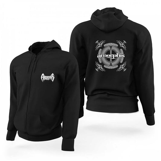 Amorphis Logo Siyah Fermuarlı Limited Edition Kapşonlu Sweatshirt