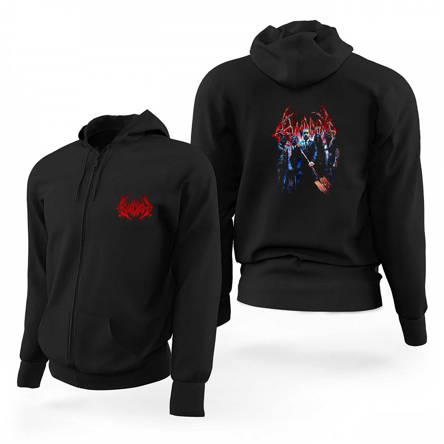 Bloodbath Group Siyah Fermuarlı Limited Edition Kapşonlu Sweatshirt