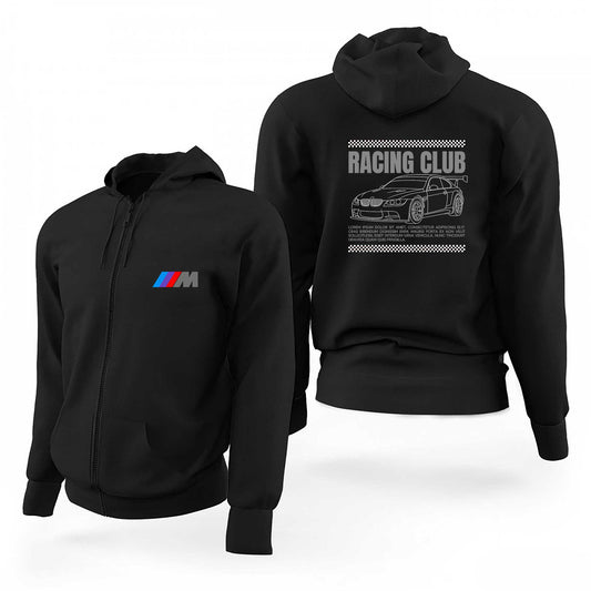 Bmw Racing Club Siyah Fermuarlı Limited Edition Kapşonlu Sweatshirt