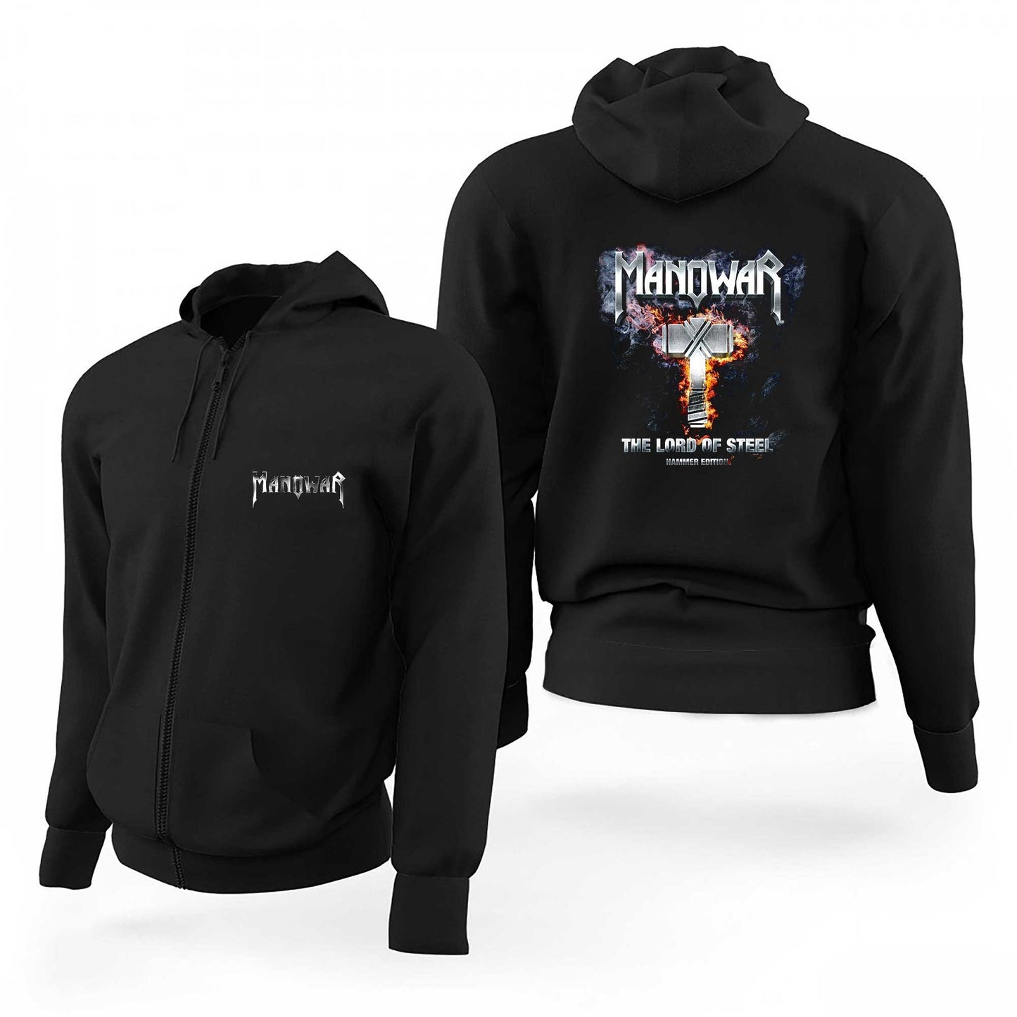 Manowar The Lord Of Steel Siyah Fermuarlı Limited Edition Kapşonlu Sweatshirt