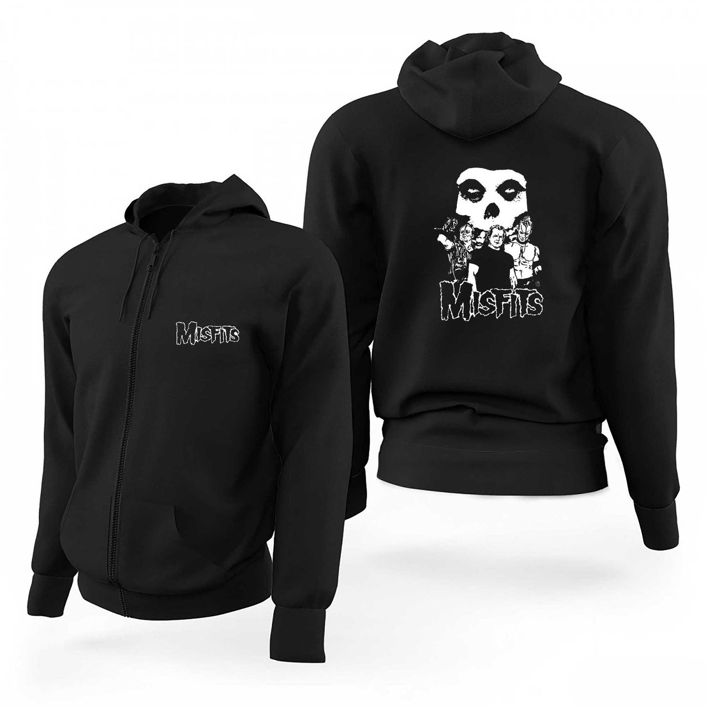 Misfits Grup Logo Siyah Fermuarlı Limited Edition Kapşonlu Sweatshirt