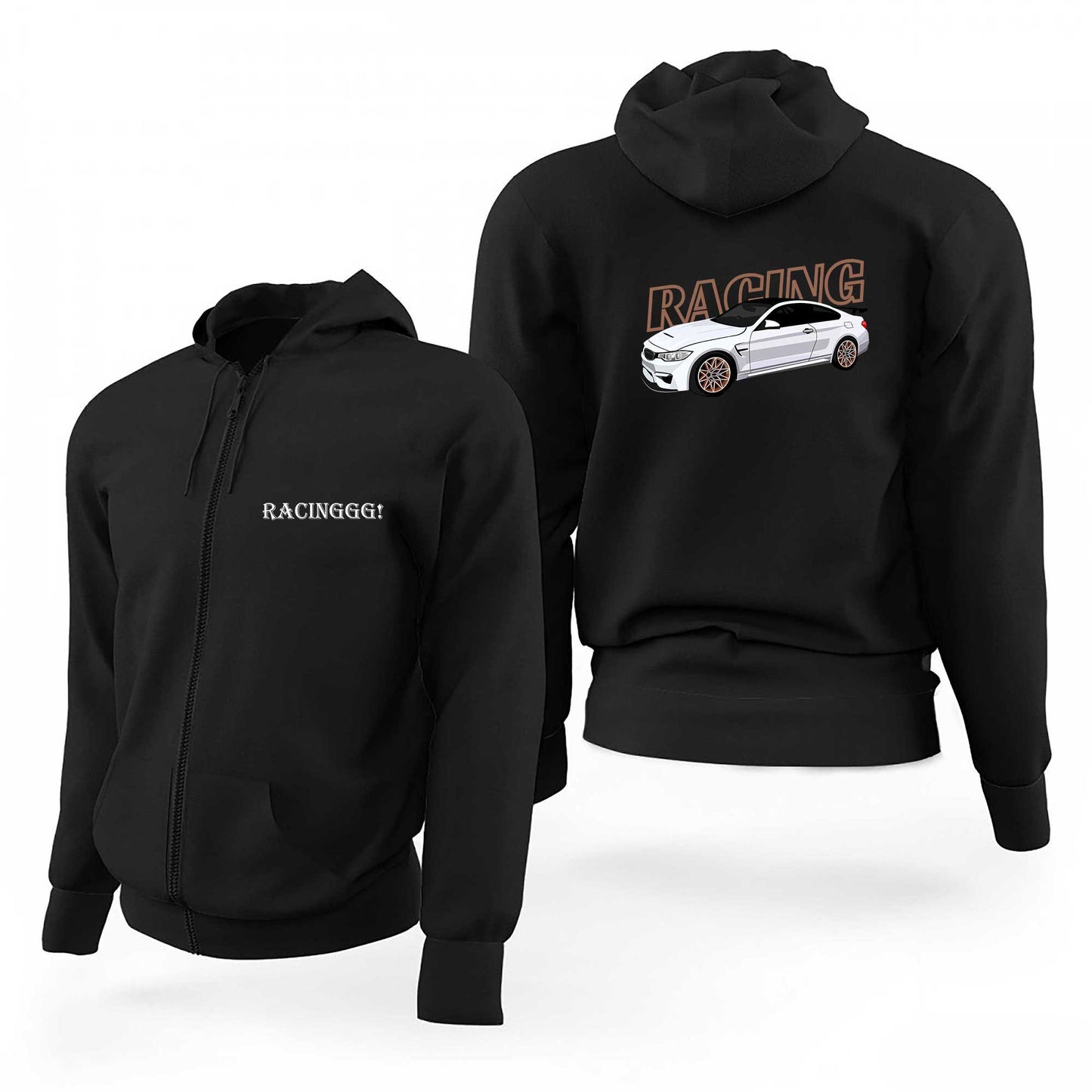 Racing BMW Siyah Fermuarlı Limited Edition Kapşonlu Sweatshirt