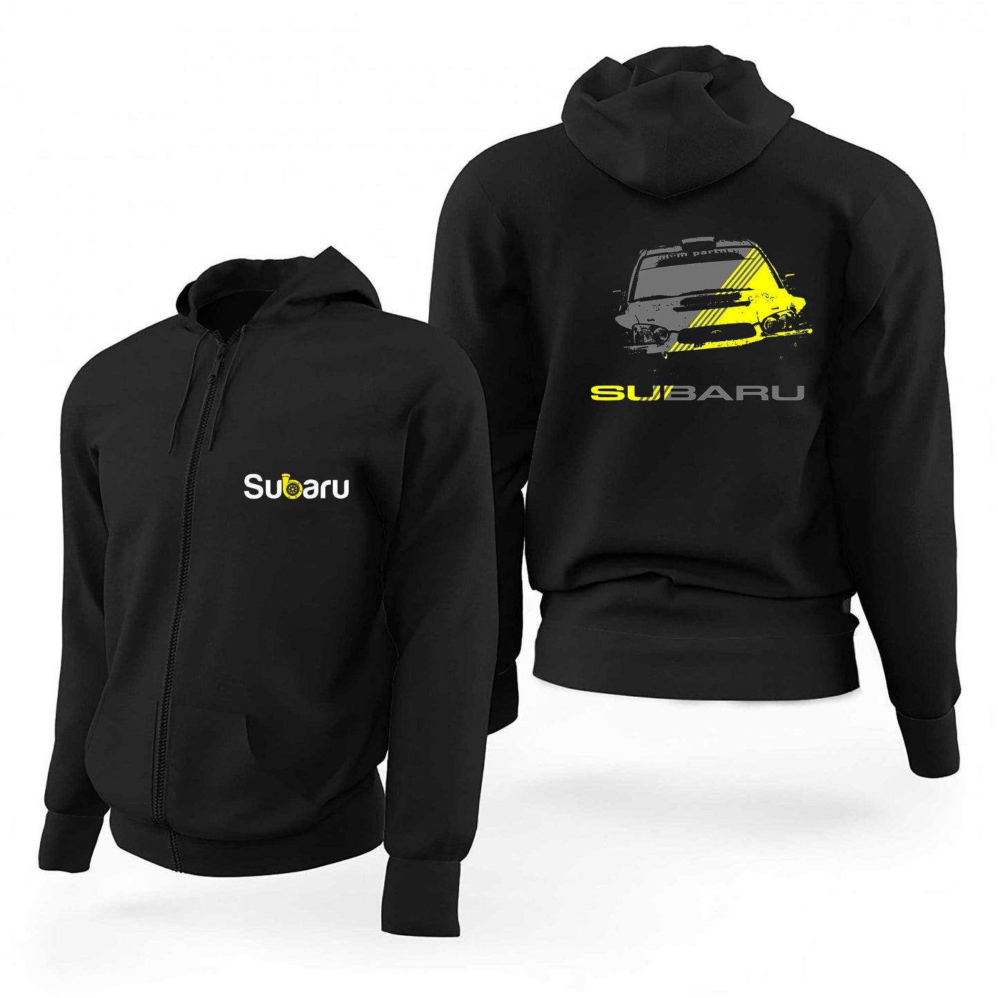 Subaru Impreza Lined Siyah Fermuarlı Limited Edition Kapşonlu Sweatshirt