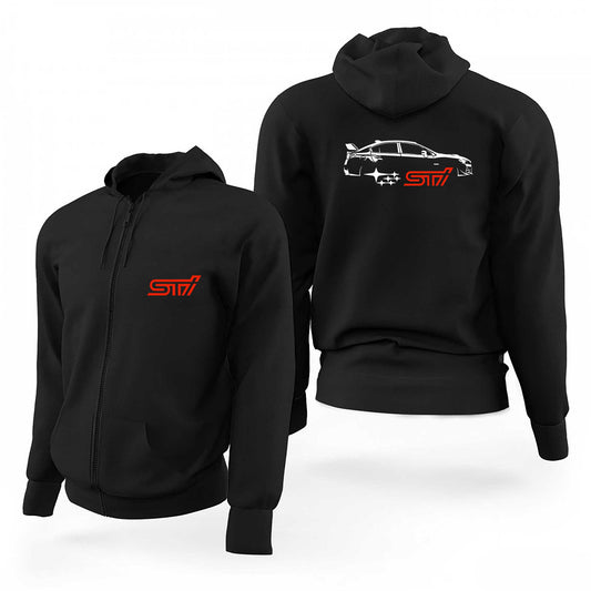 Subaru SWRX STi Siyah Fermuarlı Limited Edition Kapşonlu Sweatshirt