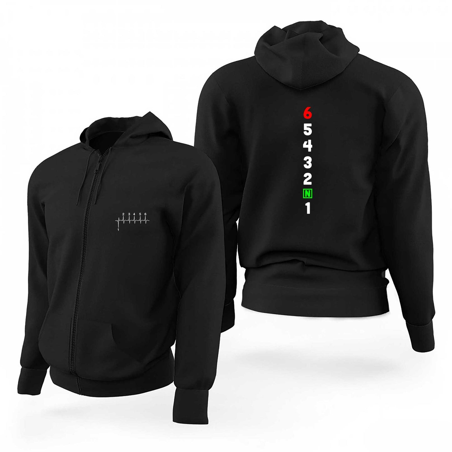Motocycle Gears 1N23456 Siyah Fermuarlı Limited Edition Kapşonlu Sweatshirt