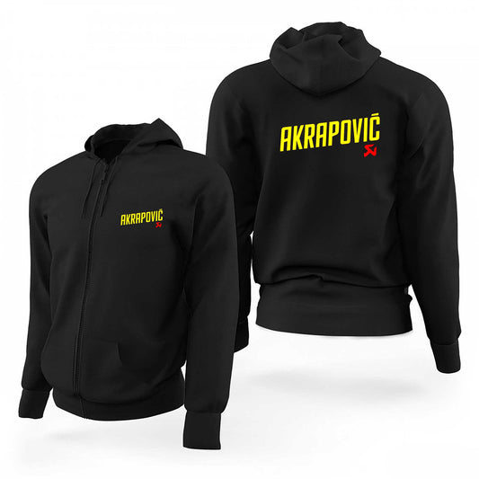 Akrapovic Logo Siyah Fermuarlı Limited Edition Kapşonlu Sweatshirt