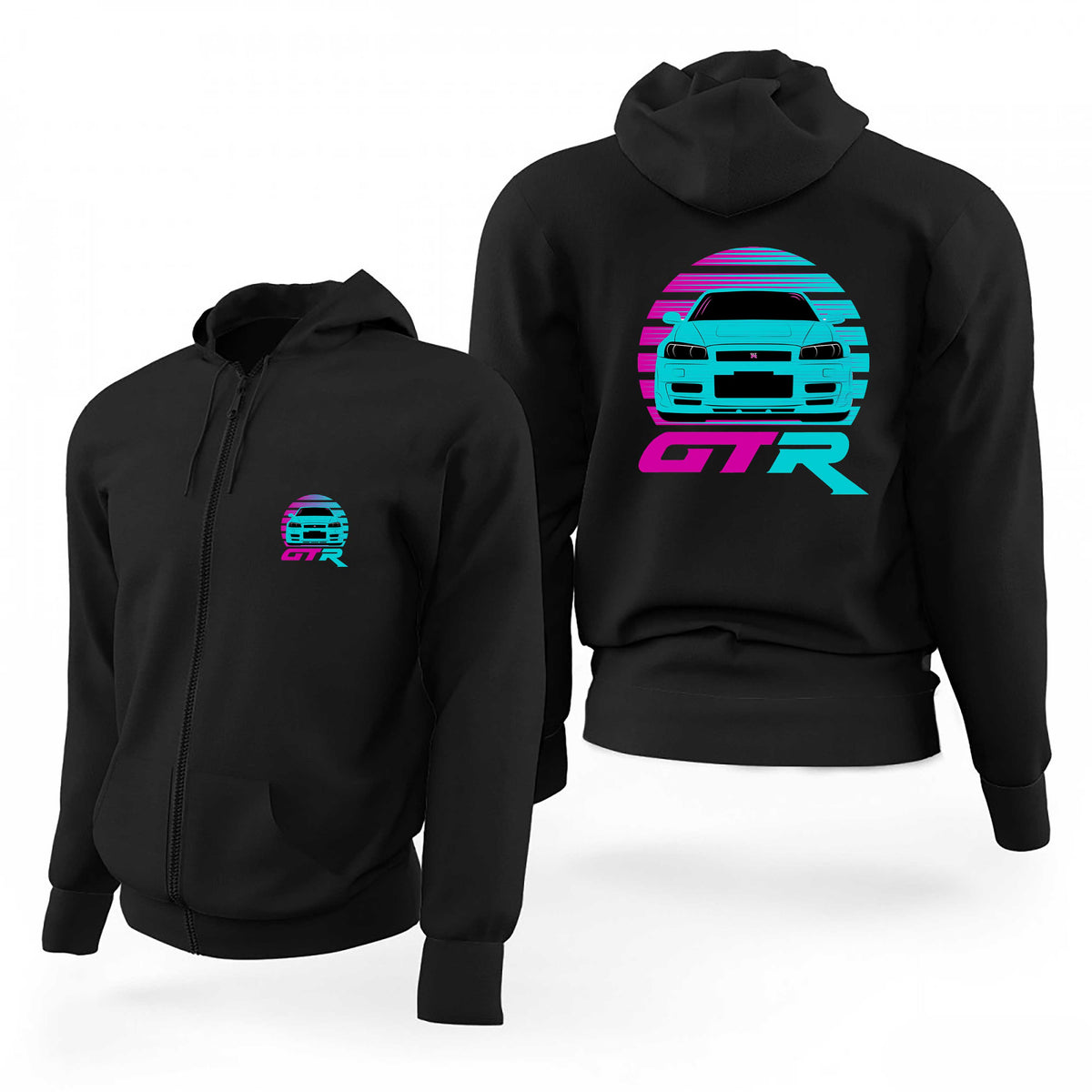 Nissan GT R R34 Z Tune Siyah Fermuarlı Limited Edition Kapşonlu Sweatshirt