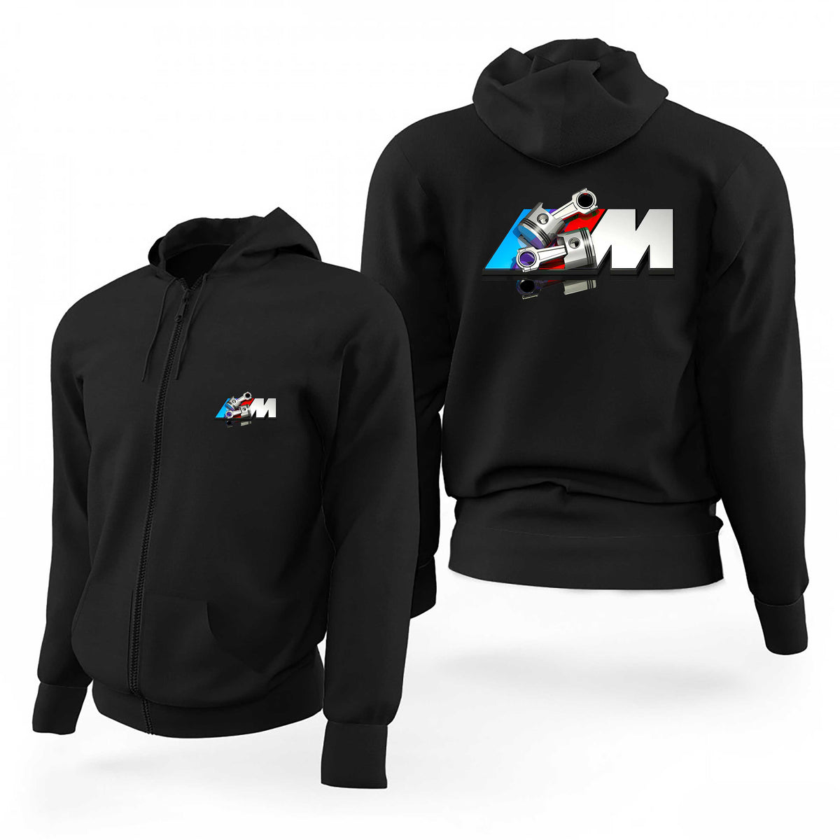 Bmw M Power Piston Siyah Fermuarlı Limited Edition Kapşonlu Sweatshirt