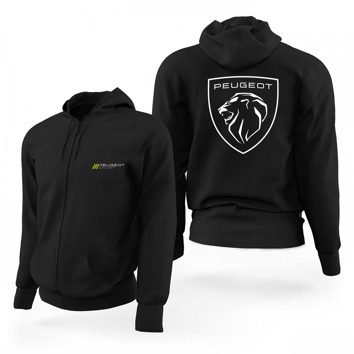 Peugeot Sport Logo Siyah Fermuarlı Limited Edition Kapşonlu Sweatshirt