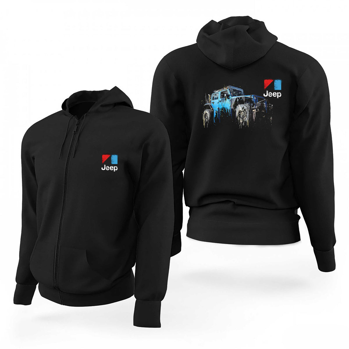 Jeep Splash Siyah Fermuarlı Limited Edition Kapşonlu Sweatshirt