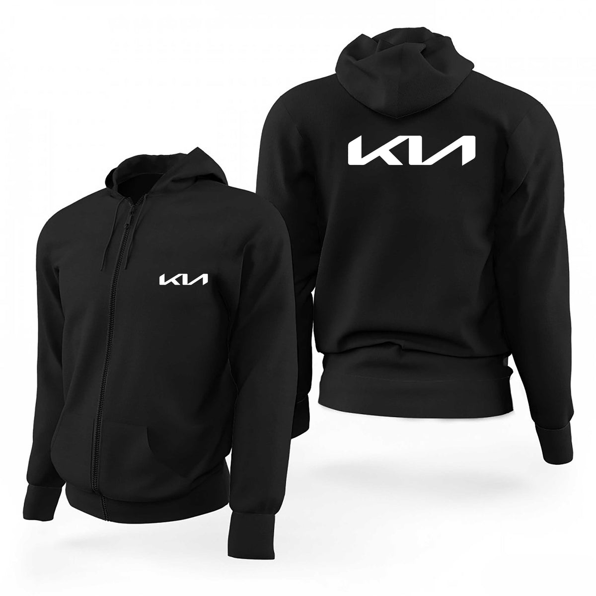 Kia White Logo Siyah Fermuarlı Limited Edition Kapşonlu Sweatshirt