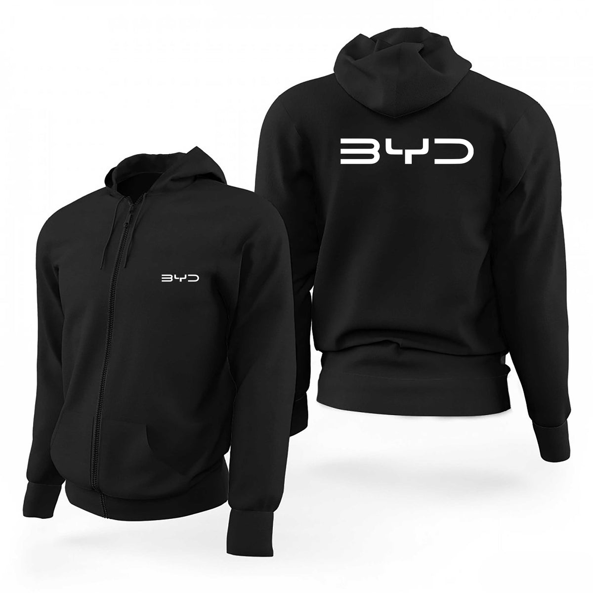 Byd White Logo Siyah Fermuarlı Limited Edition Kapşonlu Sweatshirt