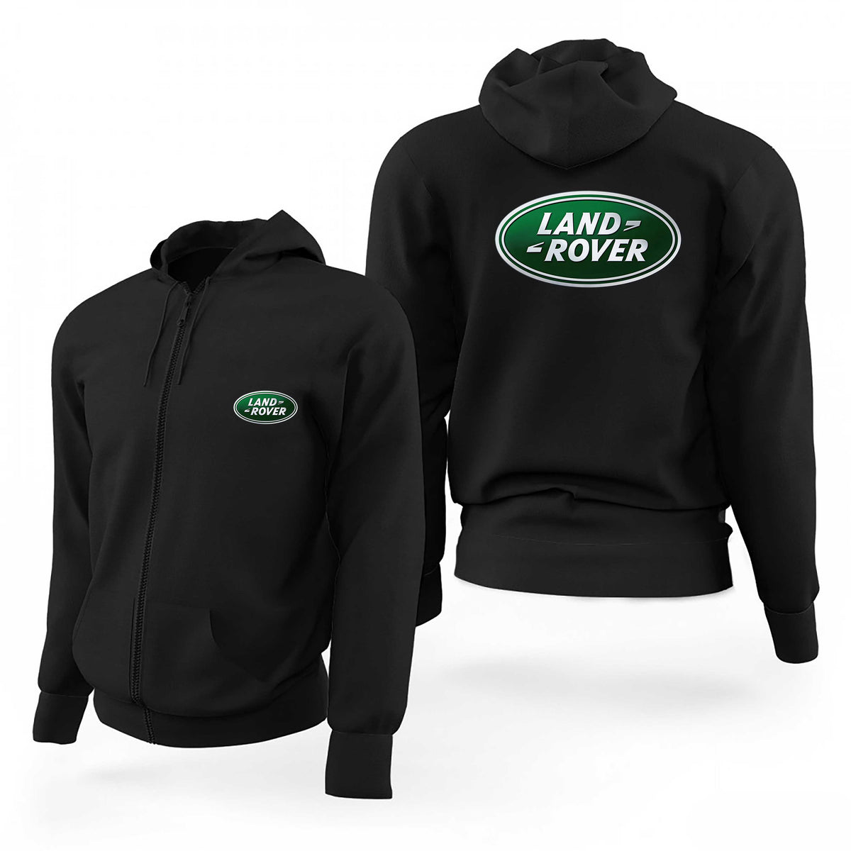 Land Rover Text Logo Siyah Fermuarlı Limited Edition Kapşonlu Sweatshirt