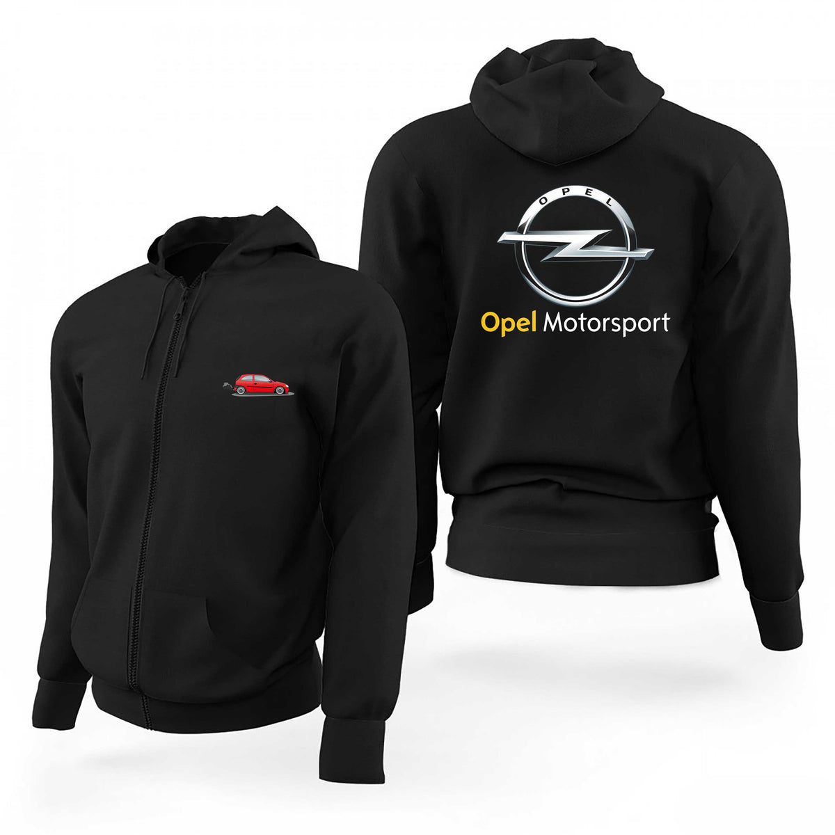 Opel Motorsport Corsa Siyah Fermuarlı Limited Edition Kapşonlu Sweatshirt