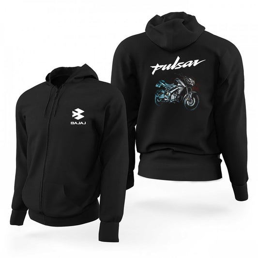 Bajaj Pulsar Ns200 Siyah Fermuarlı Limited Edition Kapşonlu Sweatshirt