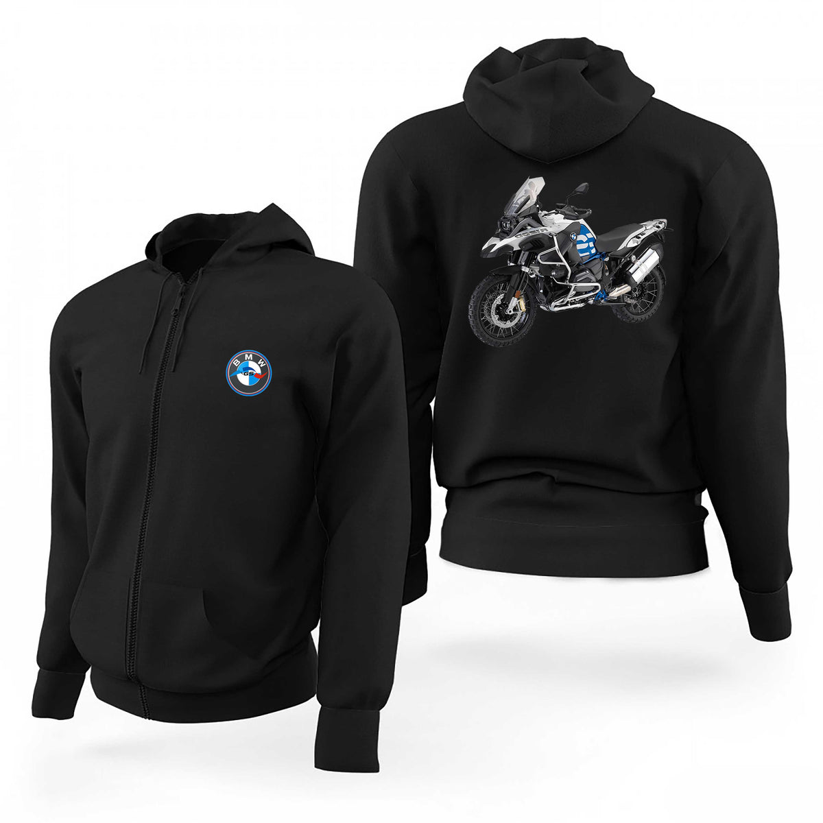 Bmw Gs Motorcycle Logo Siyah Fermuarlı Limited Edition Kapşonlu Sweatshirt