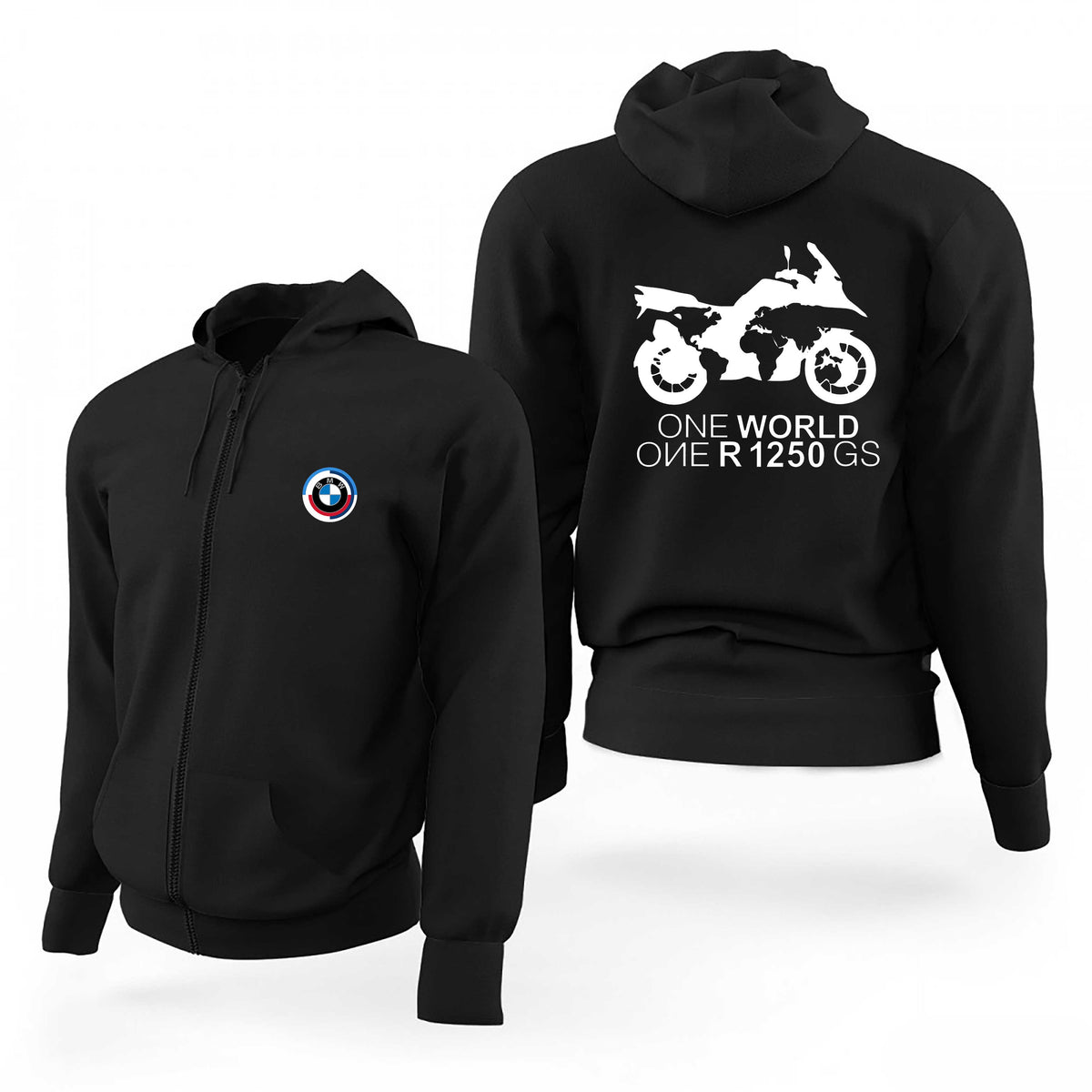 Bmw One World R1250 Siyah Fermuarlı Limited Edition Kapşonlu Sweatshirt