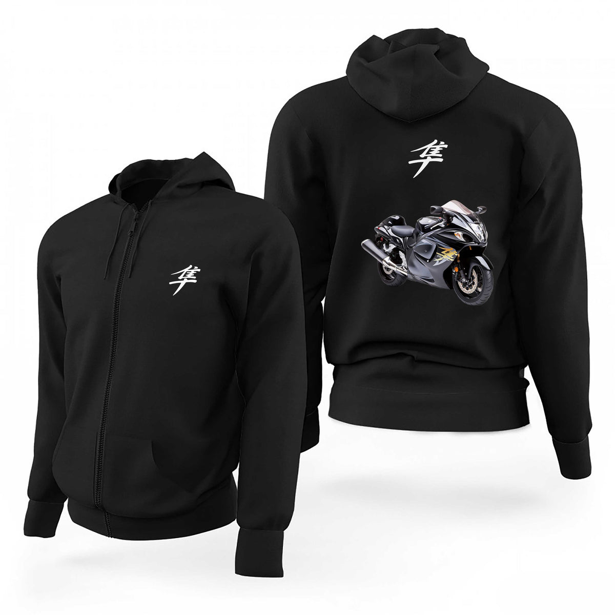 Hayabusa Stompgrip White Logo Siyah Fermuarlı Limited Edition Kapşonlu Sweatshirt
