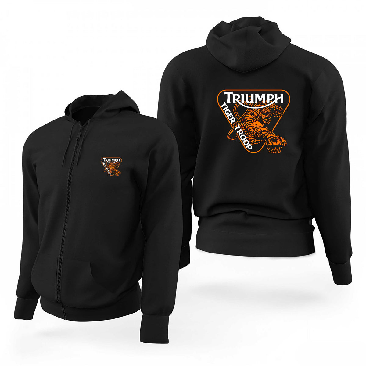 Triumph Tiger Siyah Fermuarlı Limited Edition Kapşonlu Sweatshirt