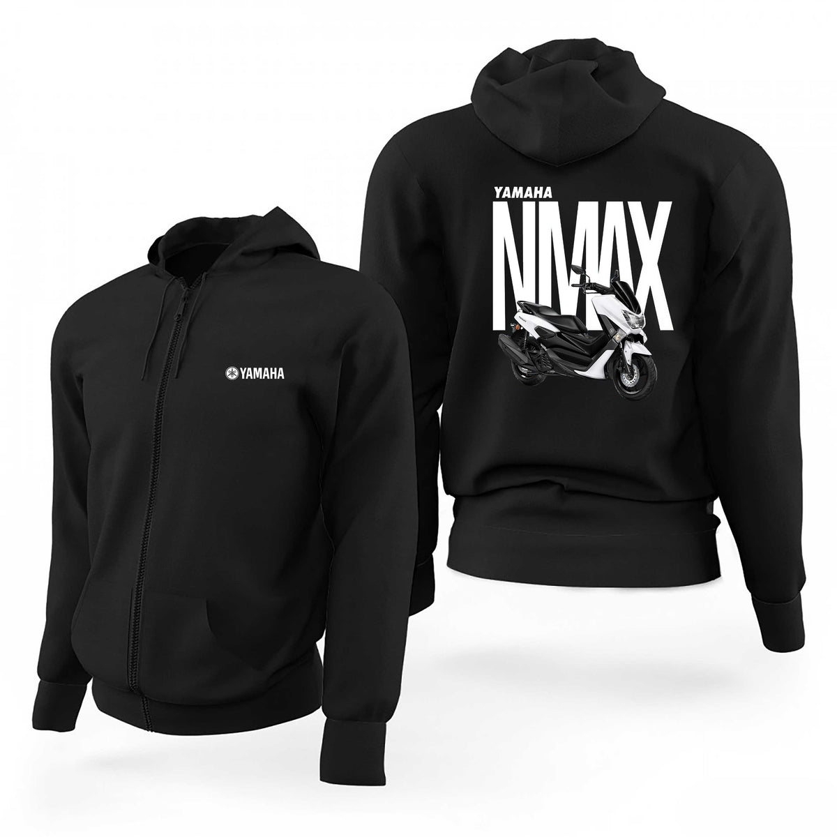 Yamaha Nmax White Logo Siyah Fermuarlı Limited Edition Kapşonlu Sweatshirt