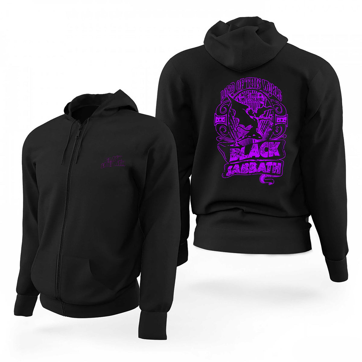 Black Sabbath Outline Lord Of This Siyah Fermuarlı Limited Edition Kapşonlu Sweatshirt
