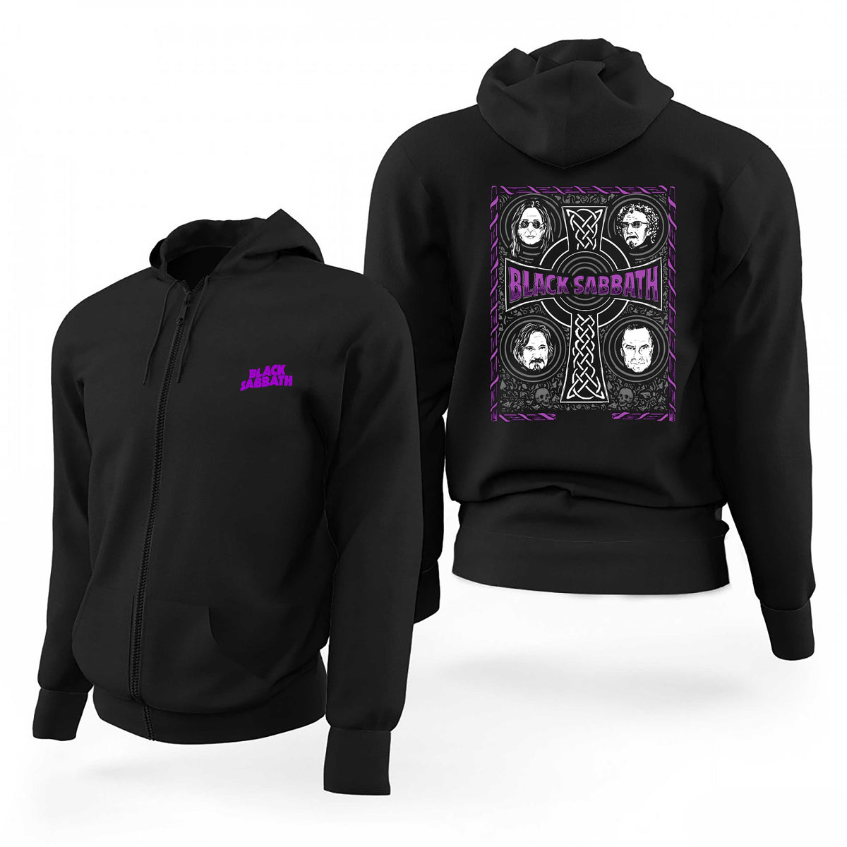 Black Sabbath Purple The Complete History Siyah Fermuarlı Limited Edition Kapşonlu Sweatshirt