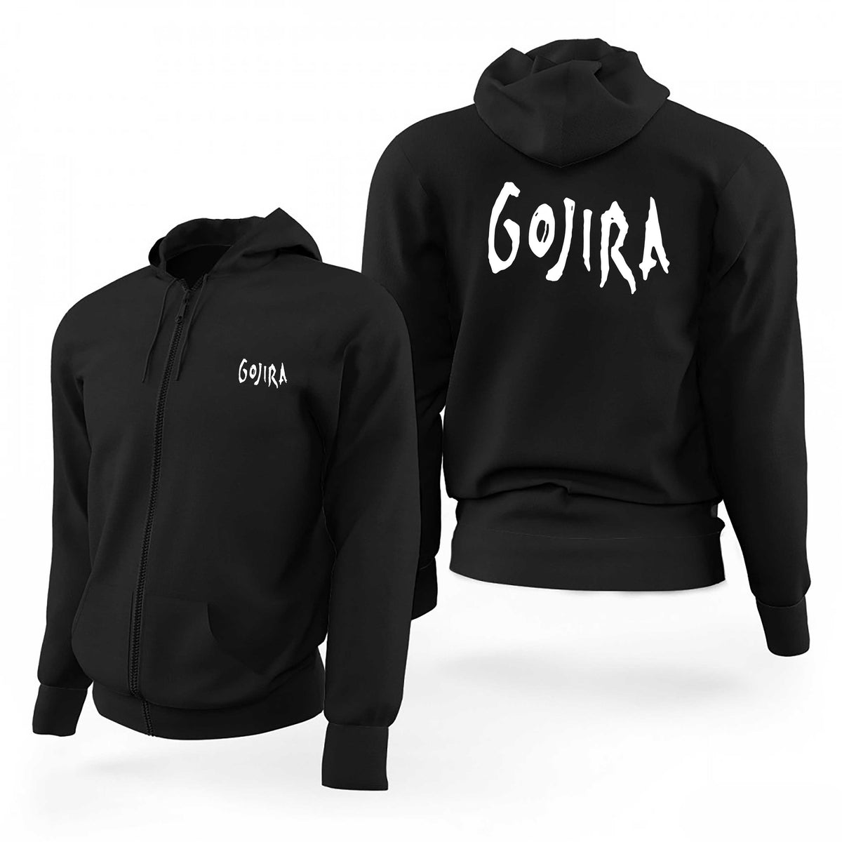 Gojira Text Logo Siyah Fermuarlı Limited Edition Kapşonlu Sweatshirt