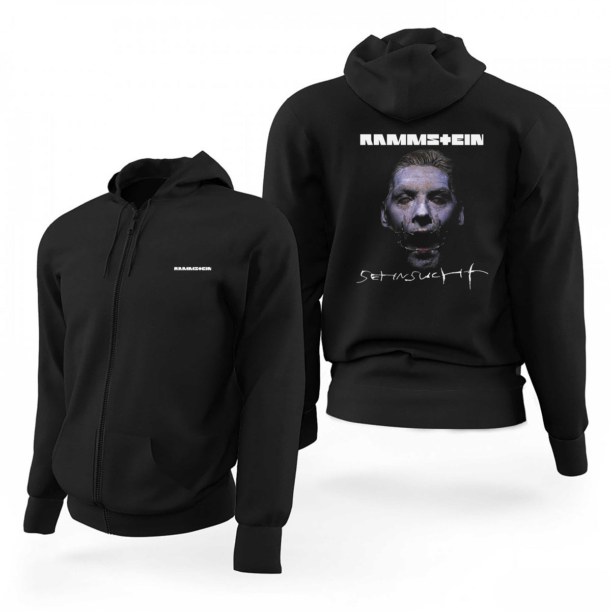 Rammstein Sehnsucht Text Siyah Fermuarlı Limited Edition Kapşonlu Sweatshirt